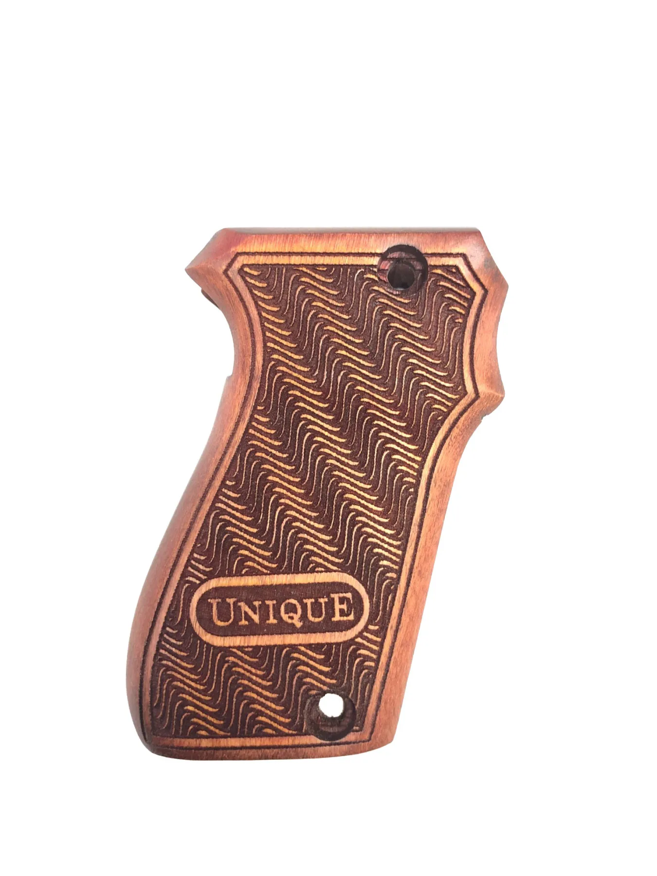 

French Onlusu Unique logo Laser Cut Red Wooden Grip