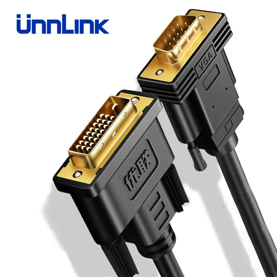 Unnlink активный DVI к VGA адаптер FHD 1080P@ 60 DVI D 24+ 1 К VGA Цифровой адаптер конвертер кабель для ноутбука хост видеокарта