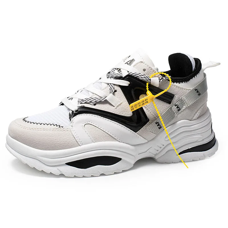 White B BomKinta Tenis Masculine Adulto; коллекция года; модная Вулканизированная обувь из сетчатого материала на шнуровке; удобные мужские кроссовки; Цвет черный, белый; Sapatos Casuais - Цвет: White B