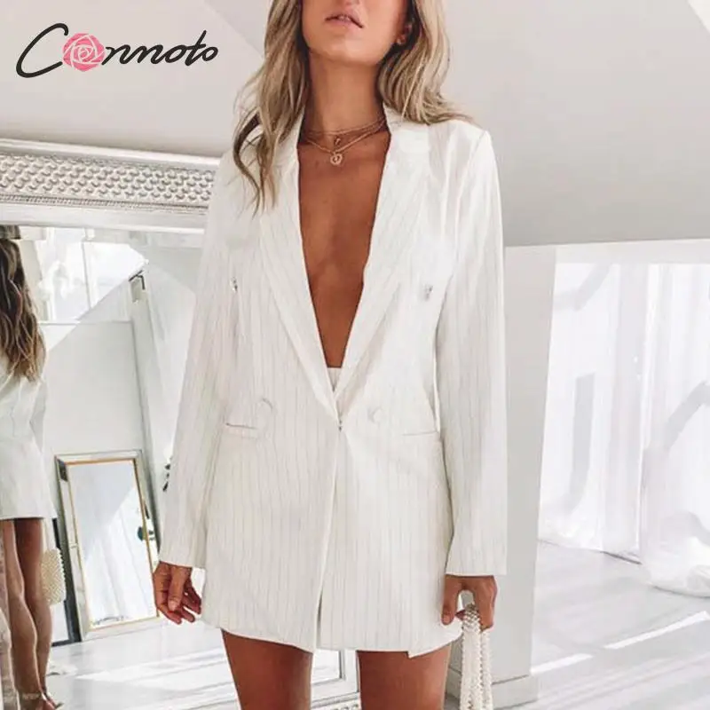 Conmoto Осень Зима Высокая мода Блейзер Женский Элегантный отложной Пальто в