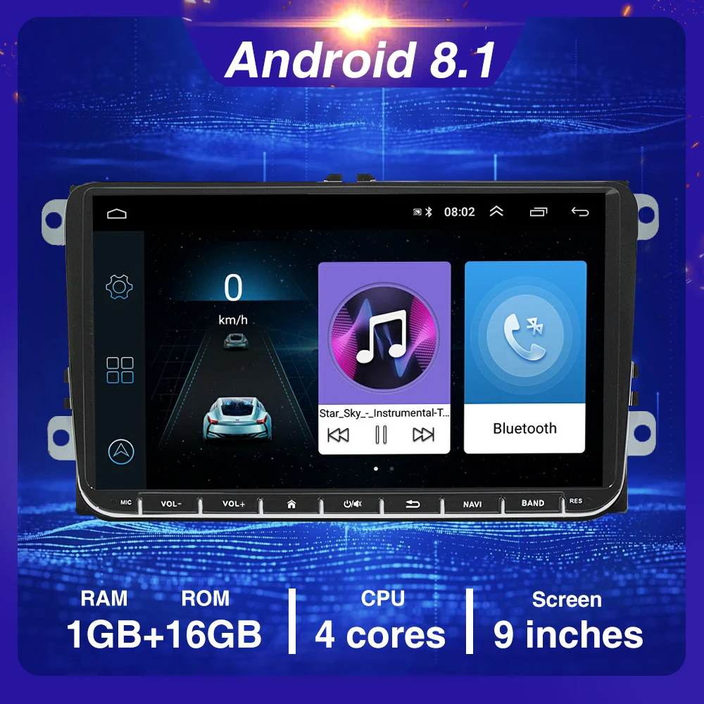 

Podofo Android Car Radio 9'' GPS Navigation 2Din Autoradio WIFI Bluetooth Universal Car Multimedia Player For VW/Golf/Skoda/Seat