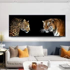 Плакаты и принты на холсте с изображением леопарда и тигра, картина с африканскими дикими животными, Настенная картина для гостиной, украшение для дома