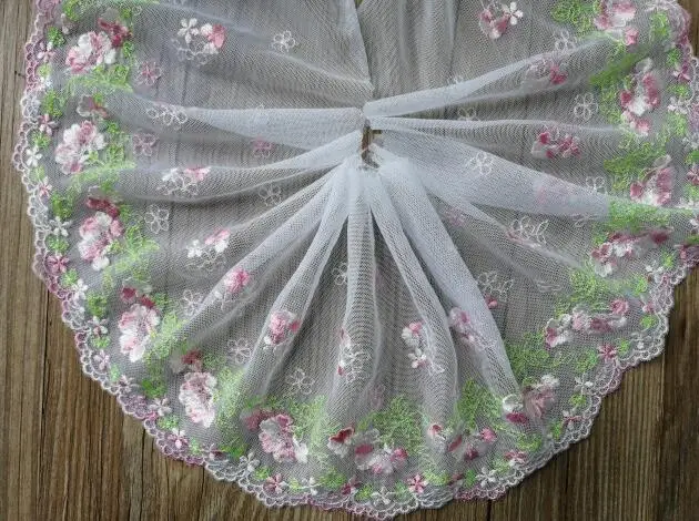 1 ярд новая стильная текстильная спортивная обувь с Прорезной вышивкой розового