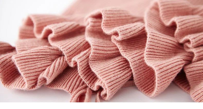 INMAN Winter Elegant Solid Color V Neck Drawstring Flower Swing Women Pullover Sweater
