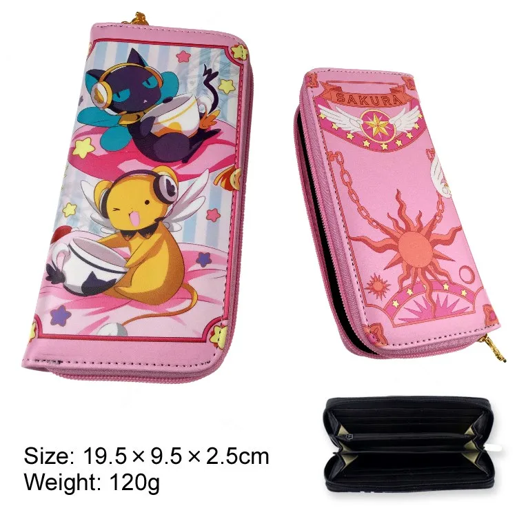 Anime Carteira Sakura kart Captor cüzdan palyaço uzun fermuar cüzdan kadınlar sevimli bozuk para cüzdanı moda çanta hediye