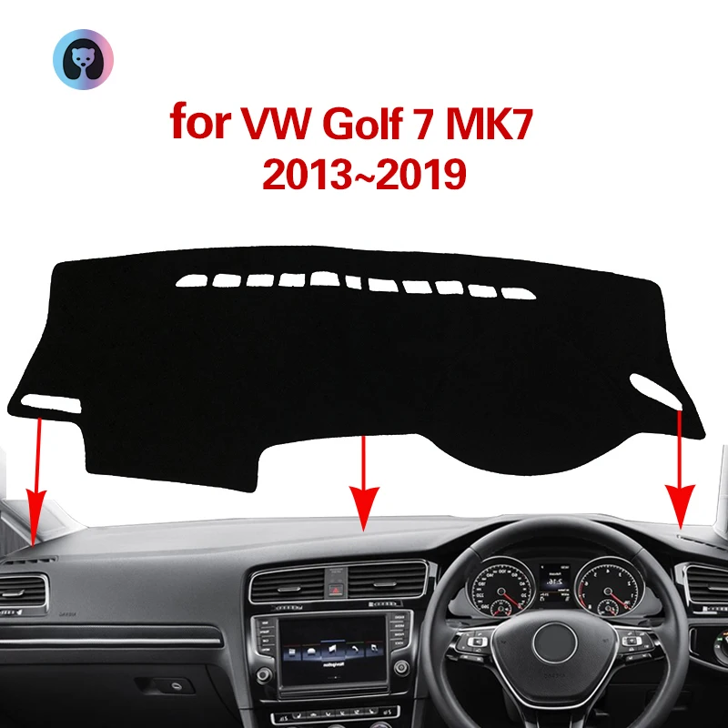 Противоскользящий коврик для приборной панели Volkswagen VW Golf 7 MK7 фланелевый