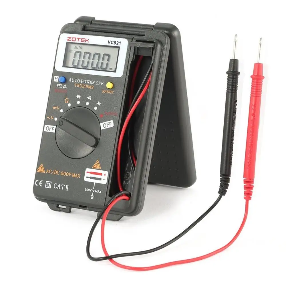Цифровой мультиметр ZOTEK VC921 с ЖК дисплеем 4000 отсчетов карманный Автоматический