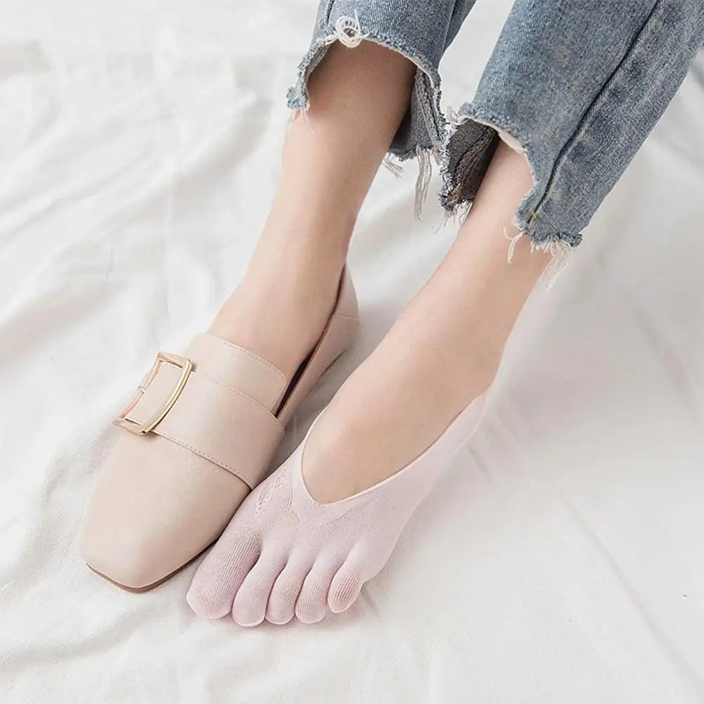 

Women Summer Five-finger Socks Female ultrathin sock invisible sokken silicone Funny anti-skid anti-friction breathable wit O2F5