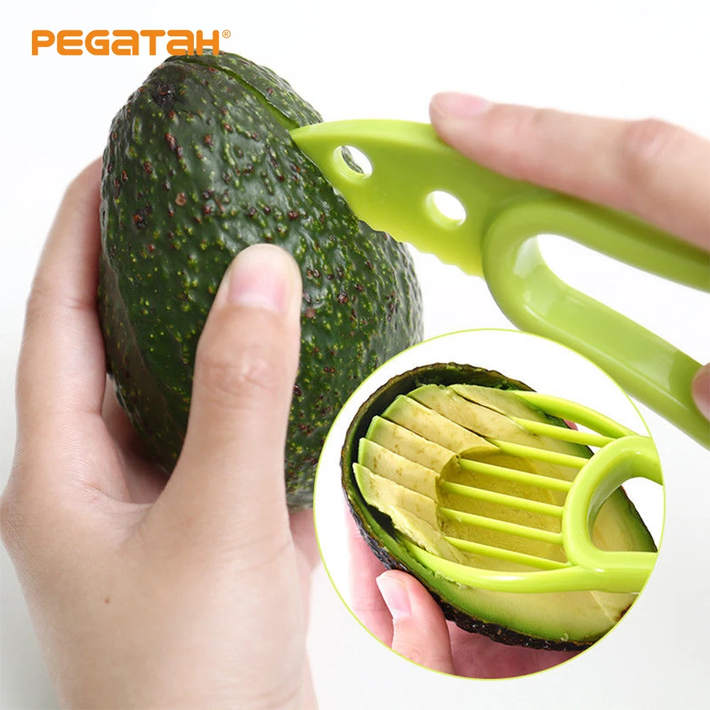 

2 In 1 Fruit Peeler Cutter Avocado Slicer Shea Corer Butter Pulp Separator Plastic Knife Kitchen Vegetable Tools Kitchen Gadgets