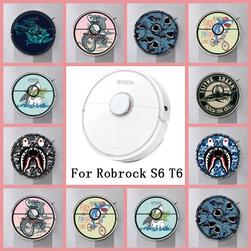 Поставка индивидуальных наклеек в виде акулы для робота-пылесоса xiaomi Roborock S6 T6