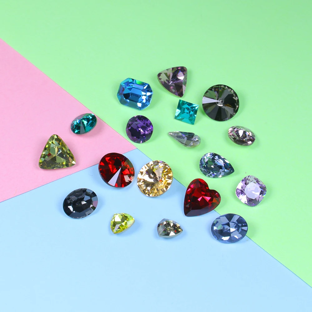 Стразы 3 10 мм разного размера разных цветов для шитья с зажимами одежды кристаллы