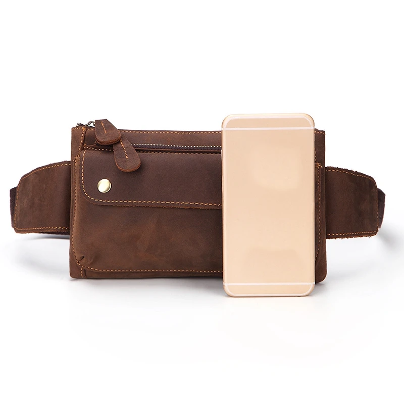 Повседневная поясная сумка из качественной кожи для мужчин модная нагрудная