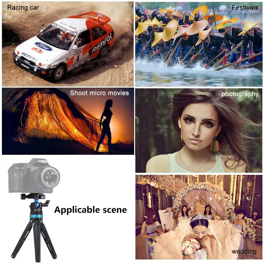 

PULUZ Mini Adjustable Metal Desktop Tripod Mount with 360 Degree Ball Head DSLR Camera Tripode for TikTok Vlog Vlogging