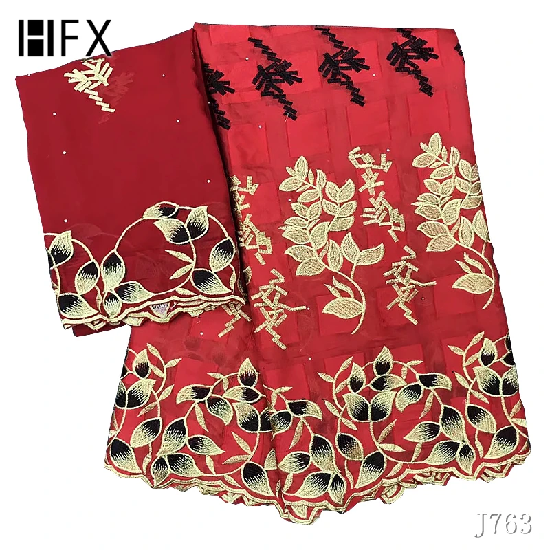 HFX африканская ткань вышивка Стразы хлопковая высокого качества Нигерия 2019