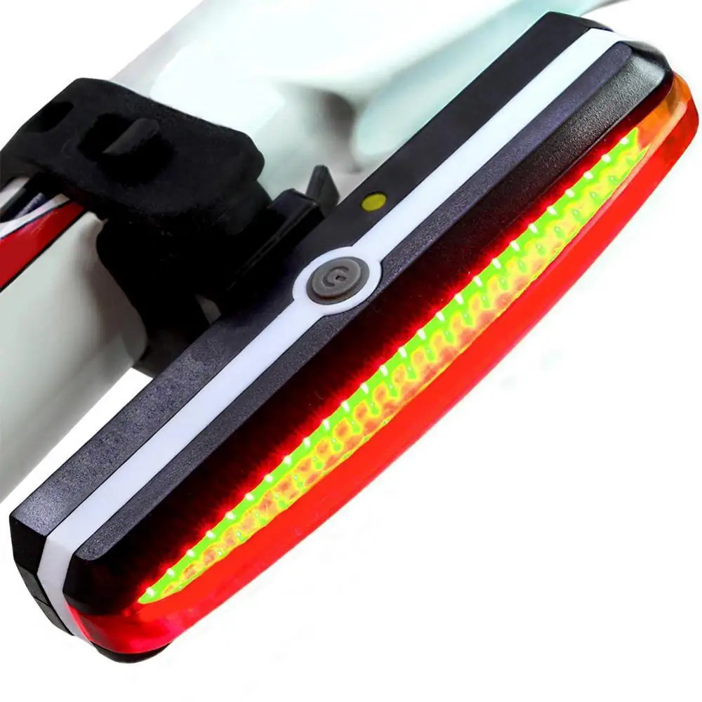

MTB Bike USB Rechargeable Tail Light Strobe Warning Lamp Flashlight