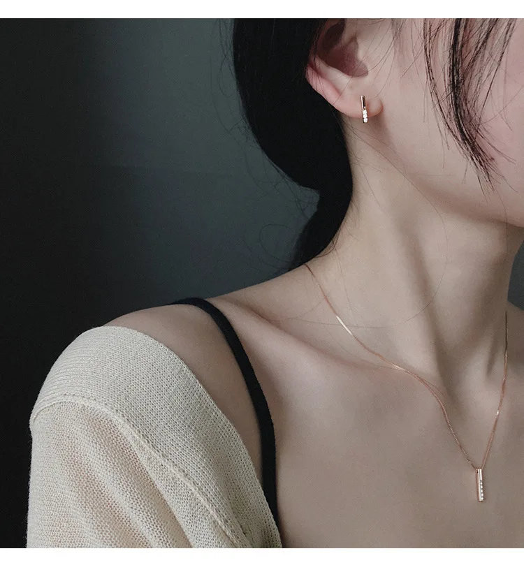 Ожерелье из серебра 925 пробы с простой вспышкой модный трендовый классический