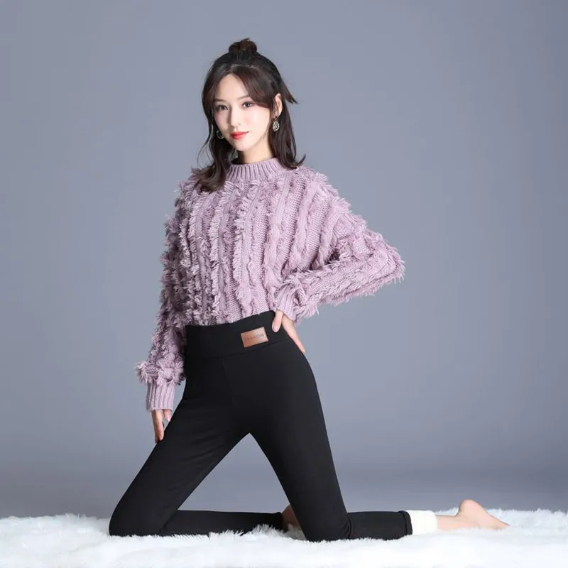 

Leggings Women Winter Trouse Black High Waist Pants Plus Size Warm Clothing Fleece Pants for Women Seamless Fitness Suit 4xl 5xl