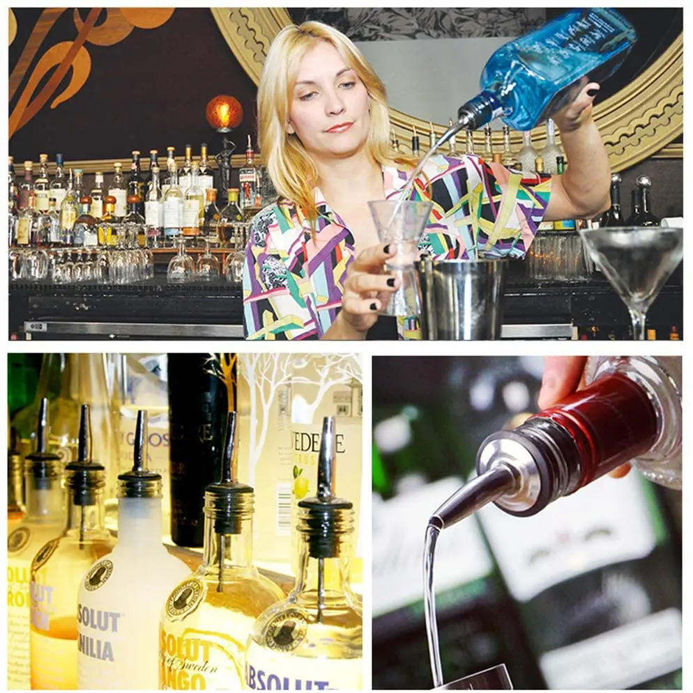 

8PCS Stainless Steel Pourers, Speed Wine Bottle Pourer, Olive Oil and Vinegar Tapered Stopper Spout