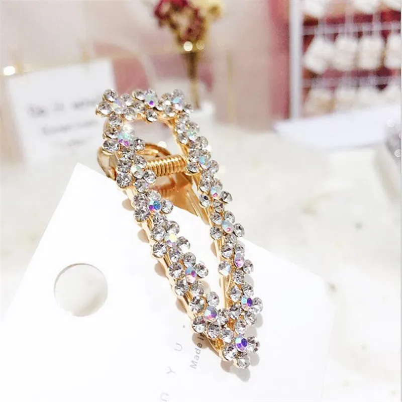 

Girl Pearl Crystal Hair Clips Temperament Full Diamond Rhinestone Pearl Elegant Barrettes Hairgrips Women Hair Accessories