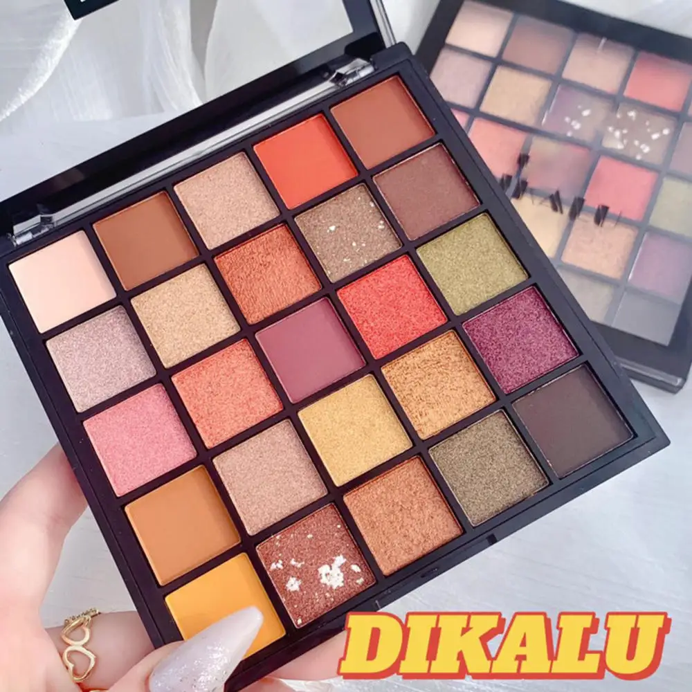 Палитра матовых теней для век 25 цветов блестящие тени стойкие водостойкие поддон