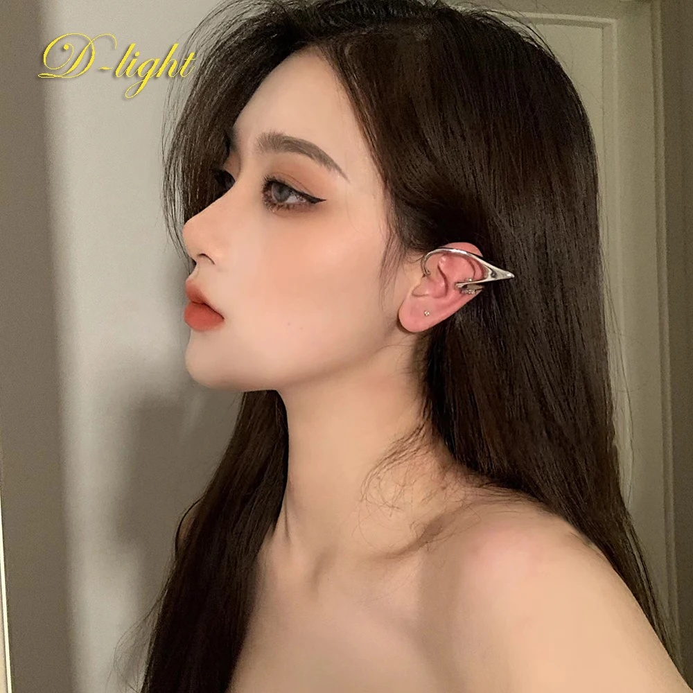 

Fairy Genie Shiny Ear Bone Clip Earrings Metal Zircon Tassels Women Photographed Sweet Cool Party Banquet Jewelry Accessory Gift