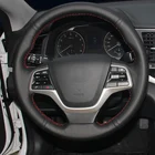 Для Hyundai Elantra 4 2016 2017 Solaris 2017 Accent 2018 черного цвета из искусственной кожи чехол рулевого колеса автомобиля аксессуары
