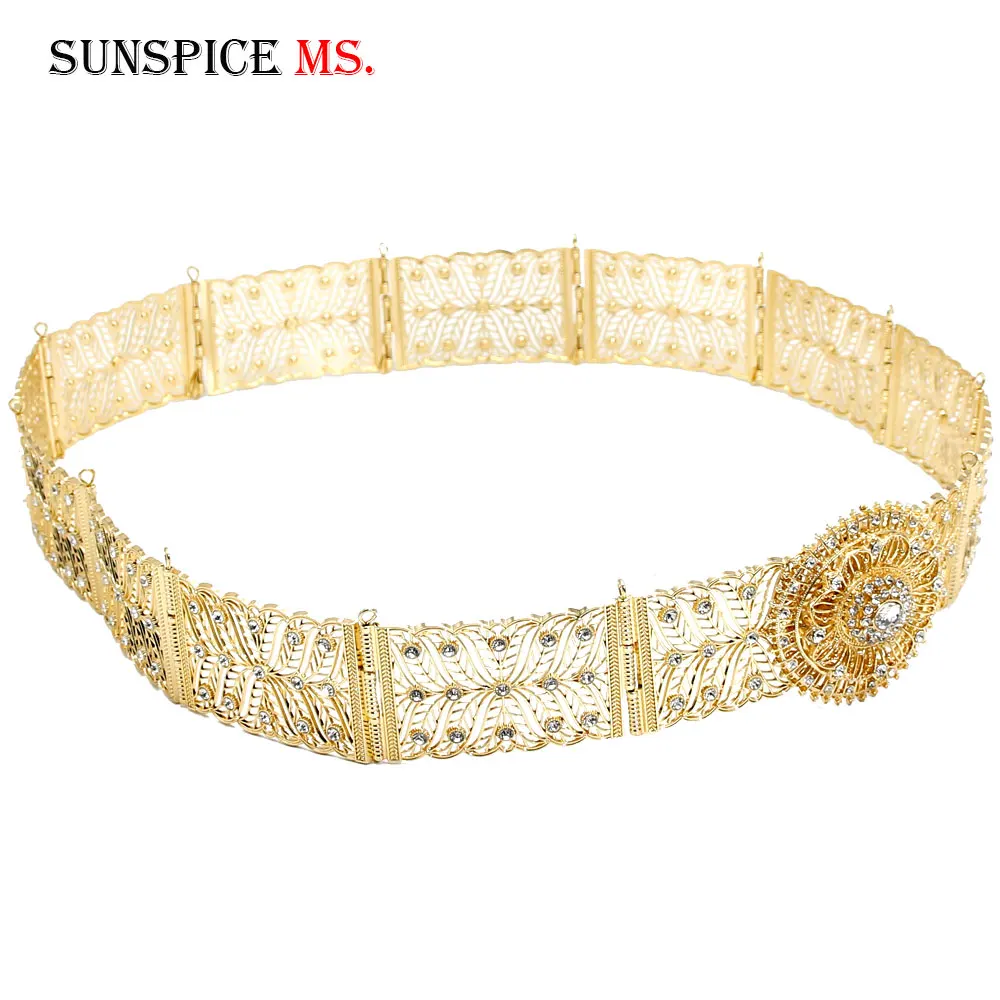 SUNSPICE MS марокканский Кристальный металлический Свадебный поясной ремень для