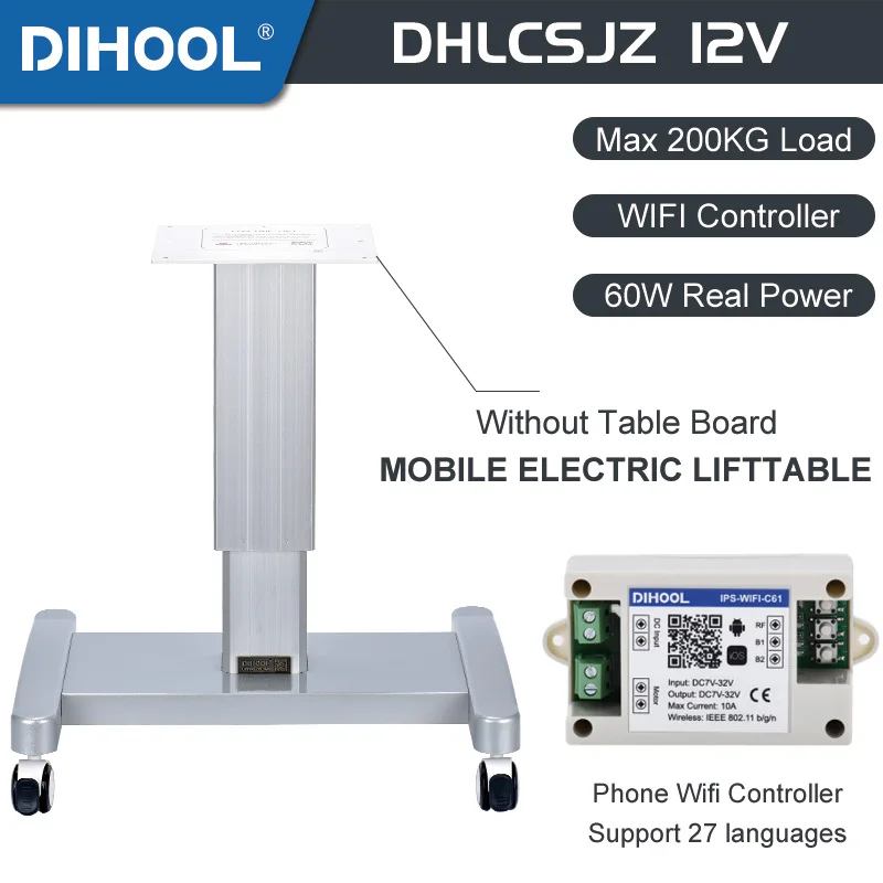 

DC12V Electric Table Removable Desk Max 100Kg Load 1000N 100MM 200MM 500MM 800MM 1000MM Stroke Lift Chair Actuator Motor Control