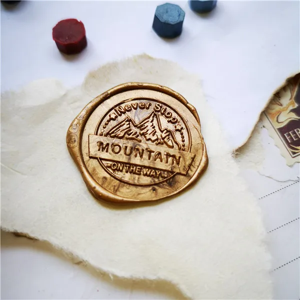 Adventure Never stop on the way mountain Sealing stamp Retro Stamp Wax Seal Wedding Decorative sealing wax seals | Дом и сад