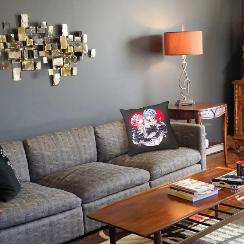 Мягкая классическая наволочка для диванных подушек RE Zero Ram And Rem домашняя