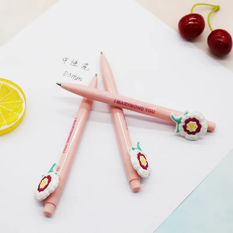 40PCS Creative Cartoon Gift Pen Black Gel Office Supplies Signature Student Stationery kawaii school supplies |