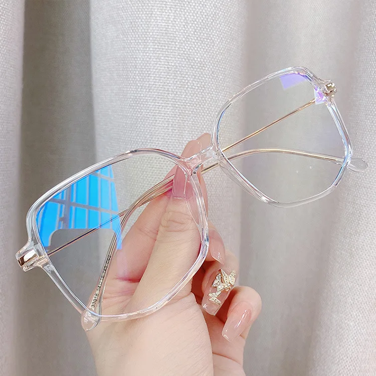 

women Anti Blue Light Glasses Frame Oversized Mental Eyewear Women Men Eyeglass Frame Spectacles Transparent Frames
