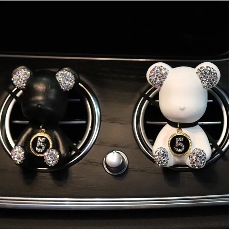 

Creative crown diamond cute bear car violence bear fragrance perfume clip air outlet aroma car decoration air fresher
