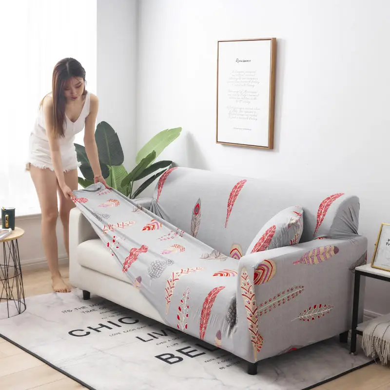 

Nordic Style Sofa Cover L-shaped Corner Couch of Sofa 1/2/3/ 4seater Detachable Fully Wrapped Sofa Covers for Living Room