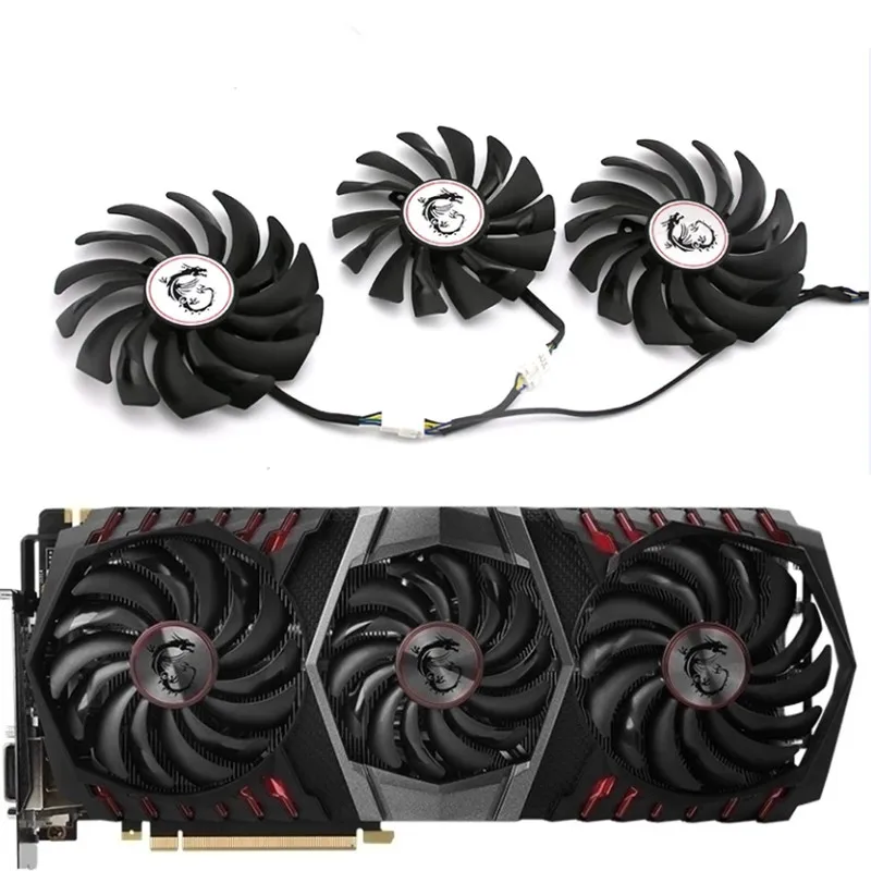 

3pcs 4pin 85mm PLD10010B12HH PLD09210B12HH Installation size 40x40x40mm GPU cooling fan replacement fan replacement accessories