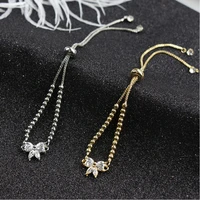 new fashion crystal stone butterfly gold and silver color bead bracelet for women female jewelry gift
