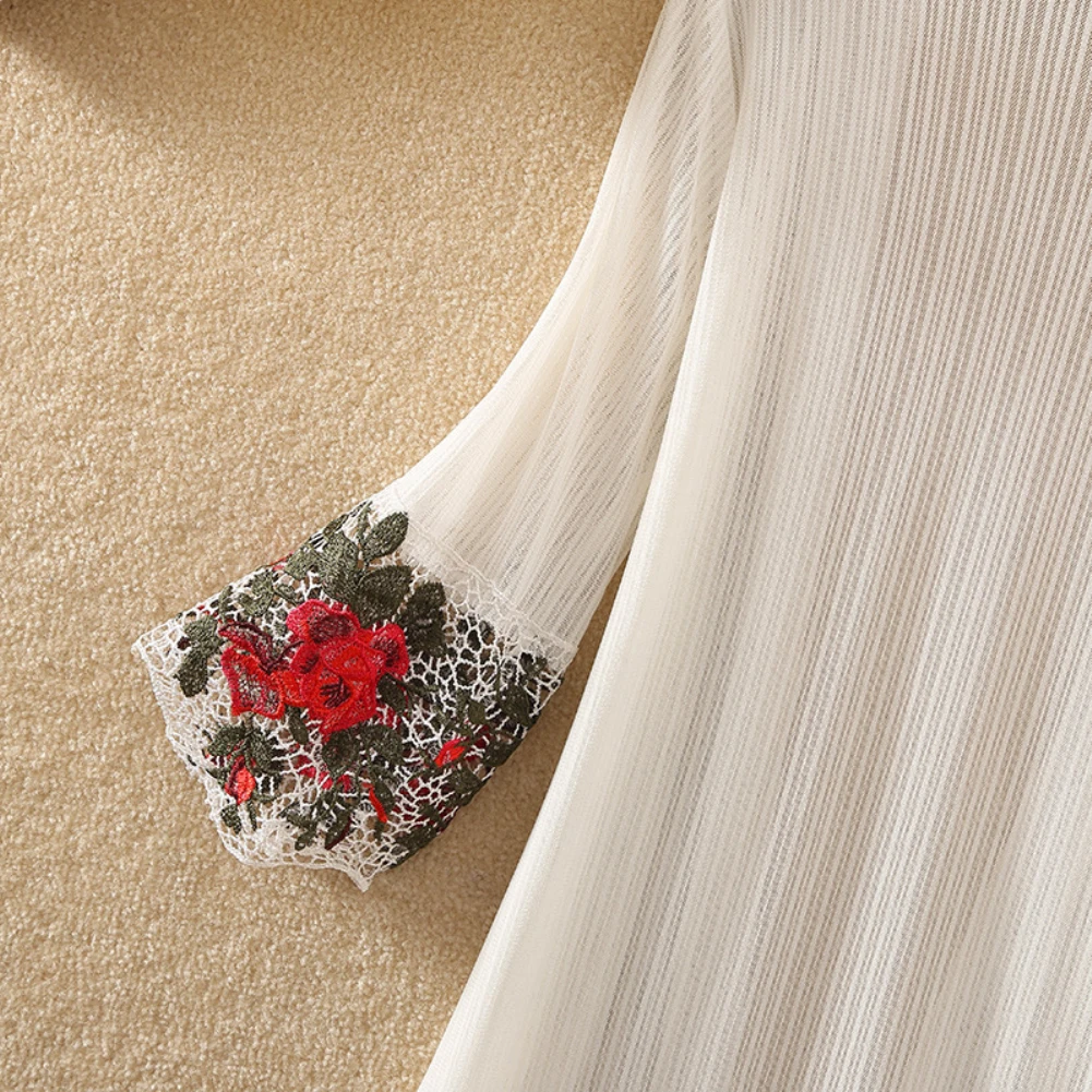 Женский Повседневный винтажный кардиган длинное Вязаное кимоно однотонная