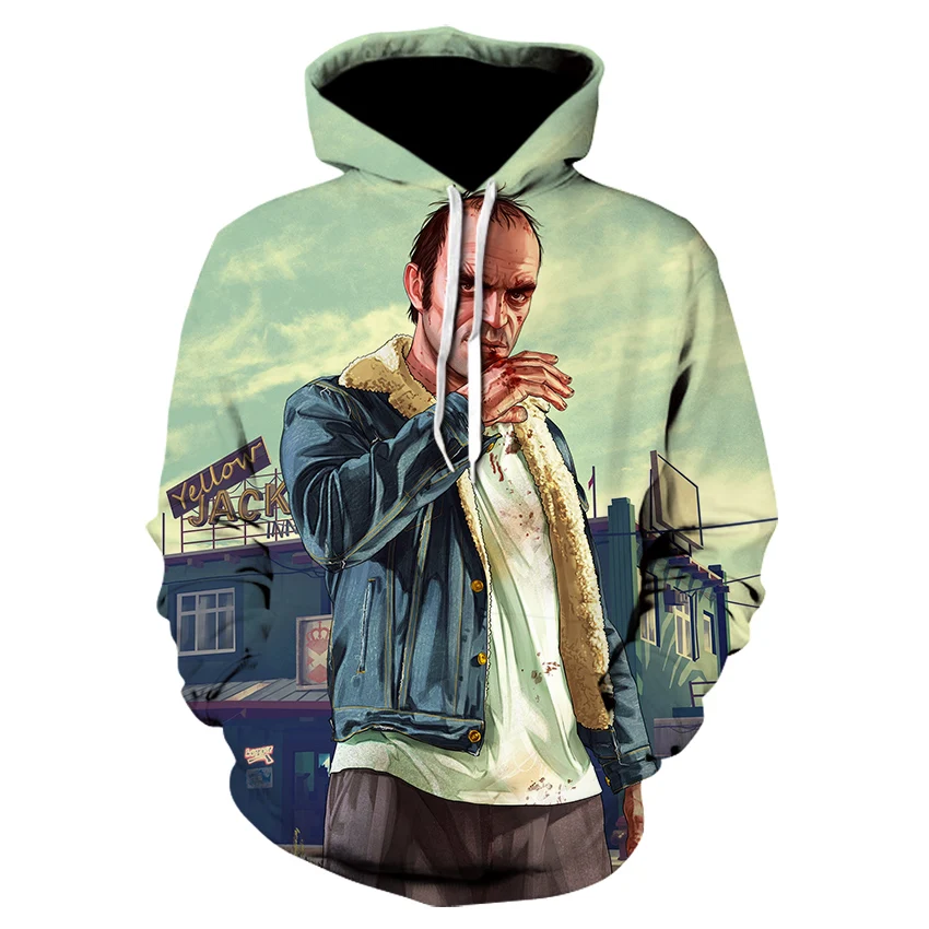 Мужской свитер Grand Theft Auto 3D Принт толстовки с длинным рукавом GTA 5 уличные Стиль 2020