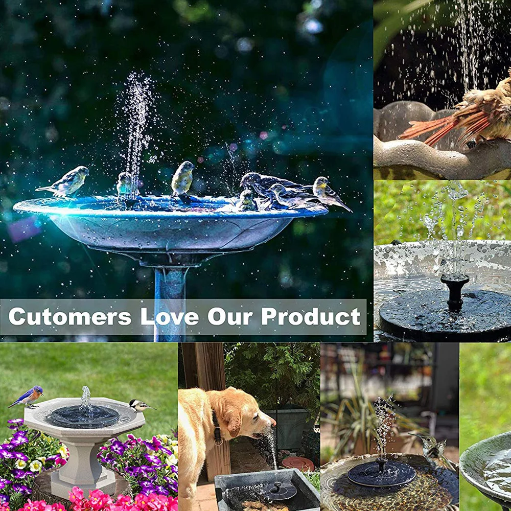 

Mini Solar Water Fountain Pool Pond Waterfall Fountain Garden Decoration Outdoor Bird Bath Solar Powered Fountain Floating Water