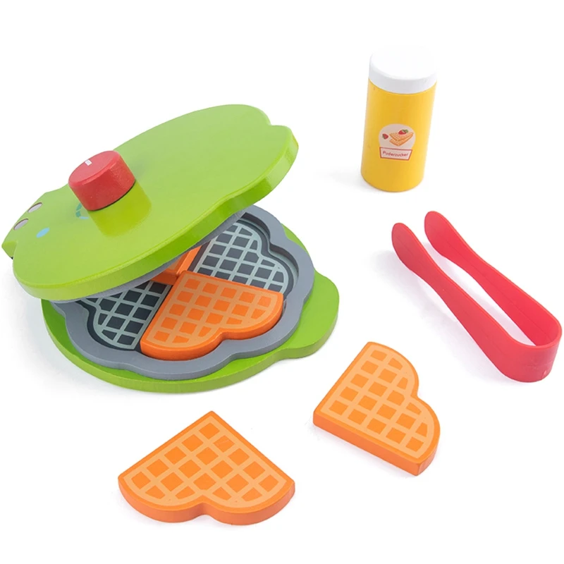 

Wooden Pretend Play Sets Kitchen Role Toys Kids Imulation Toasters Bread Make