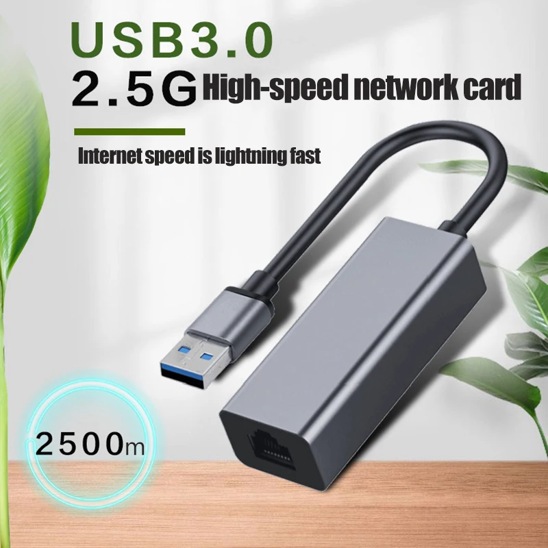 Проводная внешняя сетевая карта 2500M USB C 2 5G Type к RJ45 конвертер Ethernet Lan адаптер для