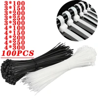 100pcs self locking plastic nylon cable tie black and white standard width 2 8 3 6 cable tie fixed ring cable tie 3x200 3x300