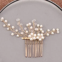 white pearl hair comb hair accessories bride tiara for women handmade wedding hair comb hair pins bridal hair jewelry headpiece