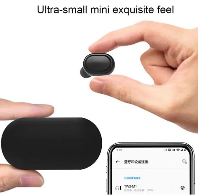 M1 tws беспроводные Bluetooth наушники бинауральные стерео портативные гарнитуры наушники V5.0 с 350 мАч зарядная коробка bluetooth гарнитура