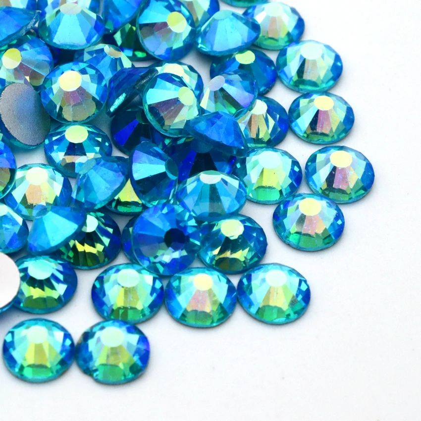 

New DIY Accessories 2mm-6.6mm Sapphire Blue AB Rhinestone Glass Crystal Diamond Bulk Handmade Art Materials Cтразы For Clothing