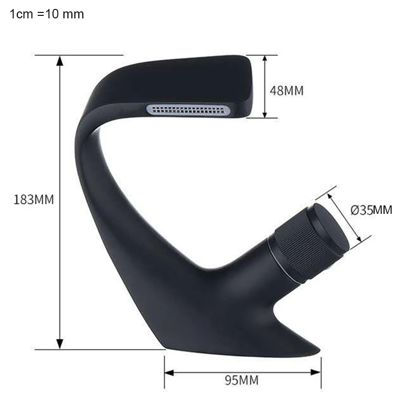 Матовый черный смеситель для раковины художественный изогнутый свинцовый