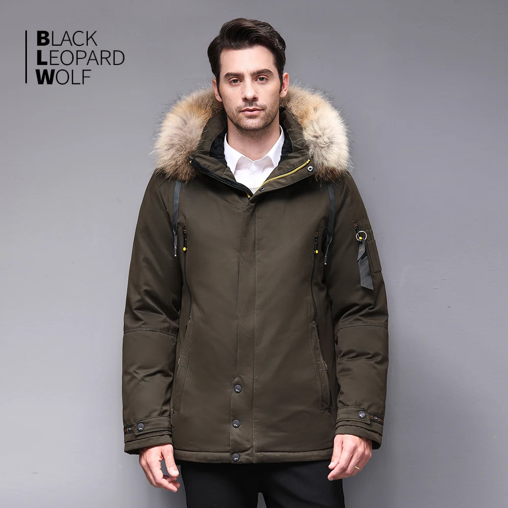 Blackleopardwolf 2019 Зимний мужской пуховик мужская парка толстое теплое пальто