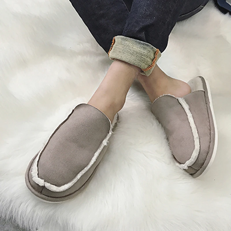 Couple Faux Suede Plush Home Floor Slip Cotton Slippers Winter Soft Comfort Flip Flops Bedroom Shoes Warm | Обувь