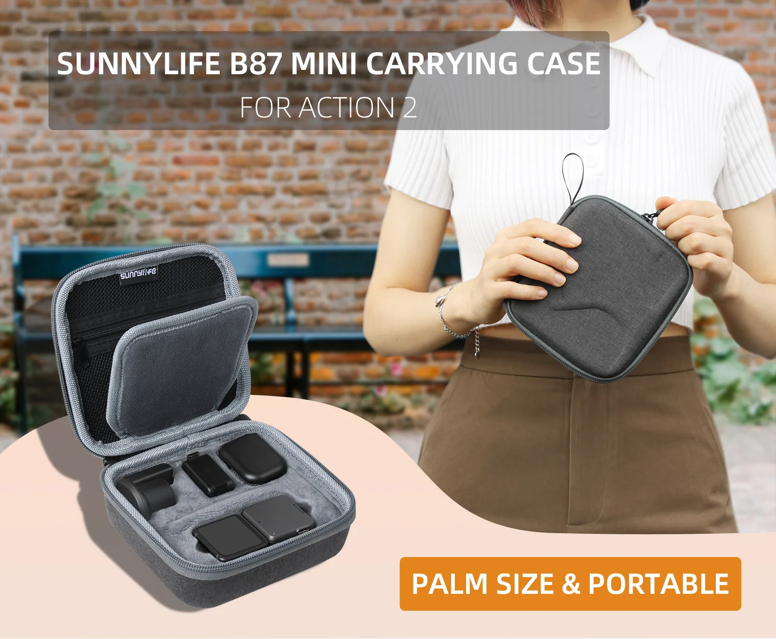 

Sunnylife DJI DJI ACTION 2 Set Storage Bag B87 Clutch Mini Portable Protective Box Handbag Accessories