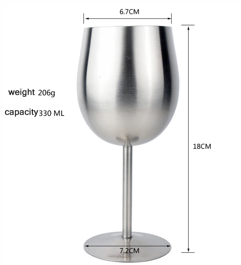 Винное стекло с песком из нержавеющей стали 330 мл Европейский бокал креативное